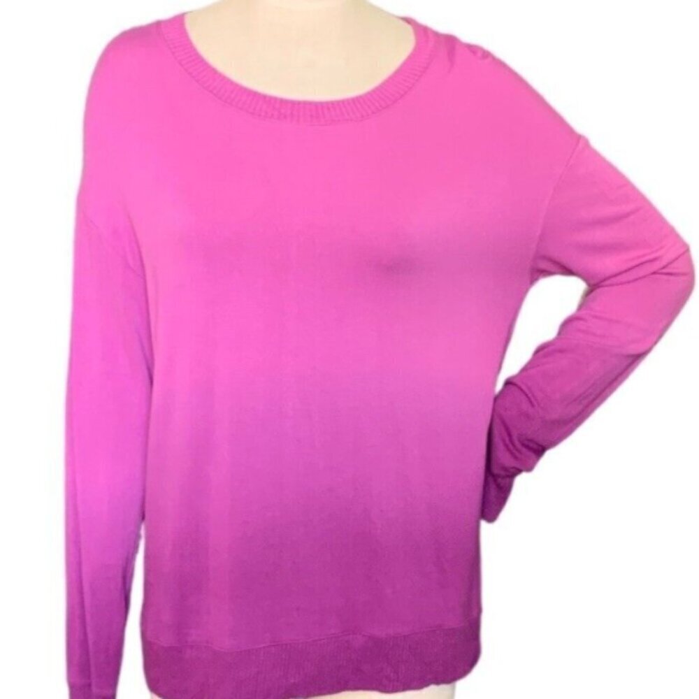 Splendid Ombre French Terry Long Sleeve‎ Sweatshirt Top M Purple 133A
